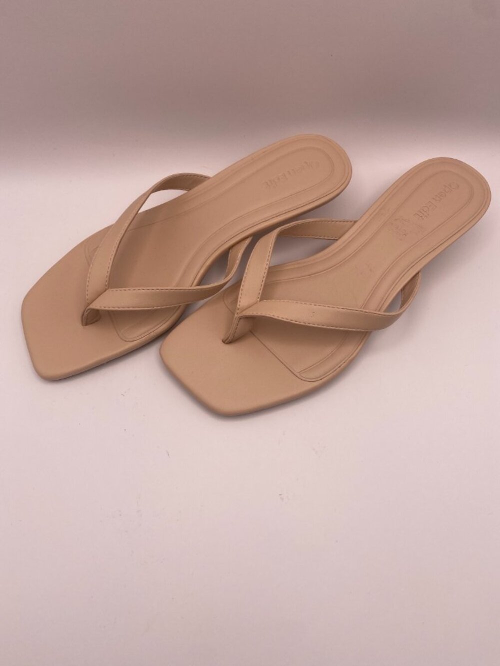 OPEN EDIT Womens Tori Kitten Heel Sandal In Tan Cream Sz 7.5 - Picture 8 of 9